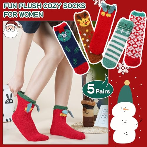 Image of ProEtrade Fuzzy Socks for Women Teen Girls Fluffy Christmas Cozy Slipper Cabin Soft Winter Warm Fleece Socks