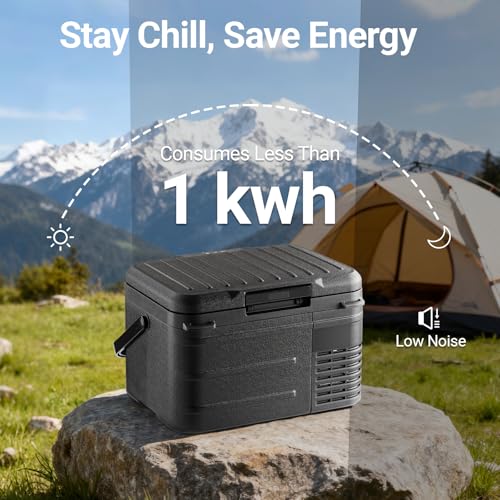 Image of 12 Volt Refrigerator, 11QT Mini Portable Car Fridge, Freezer Compressor Electric Cooler -4℉~68℉, 12 /24V DC 100-240V AC for Truck Van RV SUV Travel Camping Road Boat Trips