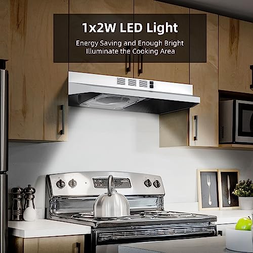 image for FIREGAS Range Hood 30 inch Under Cabinet Range Hood with 2 Speed Exhau