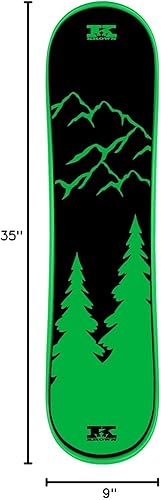 Miniatura 31 de Krown Snowskate - Tabla de snowboard de polímero de plástico con agarre de espuma, muchos gráficos naranja(Orange Tiger)