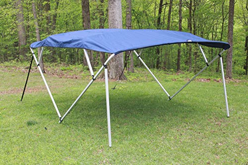 The Vortex Company Navy Blue/Dark Blue Square Tube Frame 4 Bow Pontoon/Deck Boat Bimini TOP 12' Long, 91-96