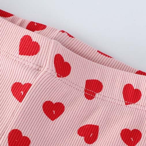 2Years-7YearsToddler Girls Flare Leggings Stretch Pink Heart Dance Yoga Pants Sleep Pants4