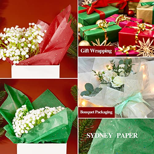 BHGT 30 Pz Carta Velina Natalizia Paillettes per