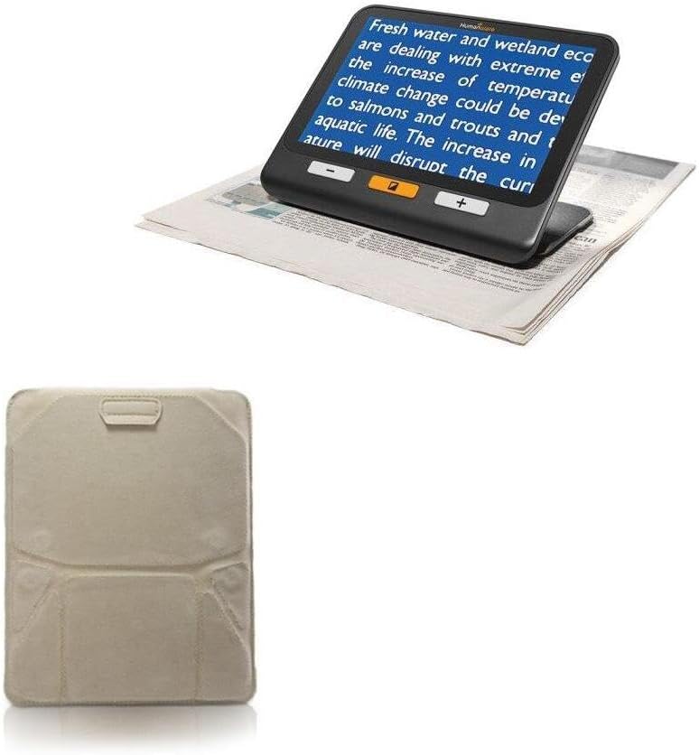 BoxWave Case Compatible with Humanware Explore 8 - Velvet Pouch Stand, Velour Slip Sleeve Built-in Foldable Kickstand - Tan