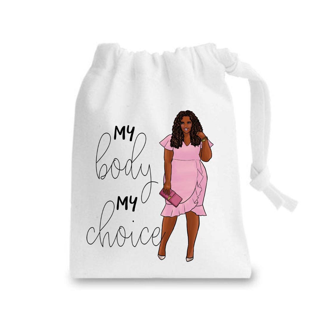 Miammo Curvy woman in dress 7 (Lady 3 dark skin) my body my choice Stuff Sack