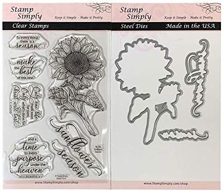 Stamp Simply Clear Stamps Sunflower Season Garden Flower and Die Christian Religious (2-Pack) 4x6 Inch Sheets - 10 Pieces