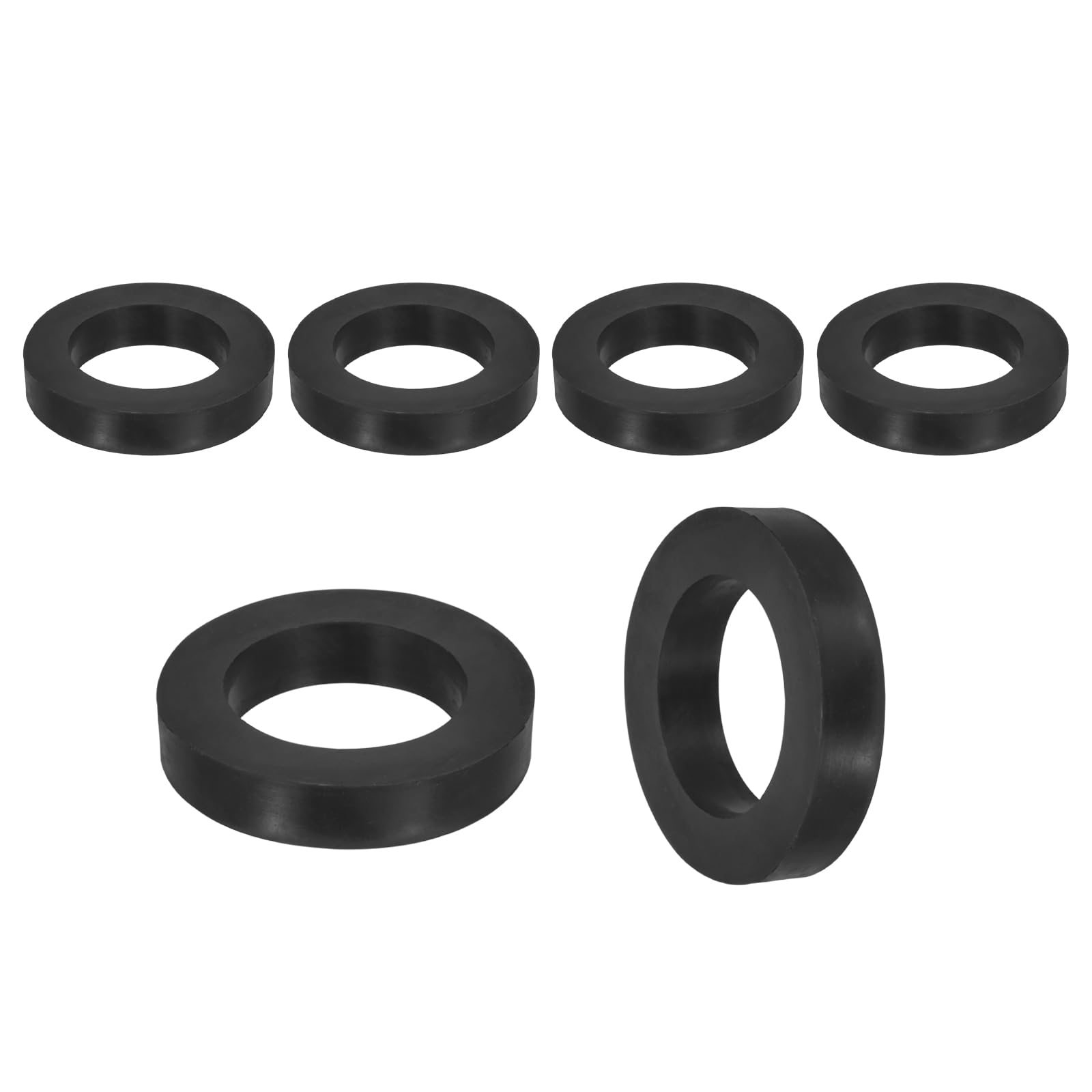 sourcing map 9Pcs Rubber Spacers, 50mm OD, 33mm ID, 10mm Thick Black Round Anti Vibration Rubber Pads Isolation Bushings Washer for Home Cars Boat(1.97" OD x 1.3" ID x 0.39" Thick)