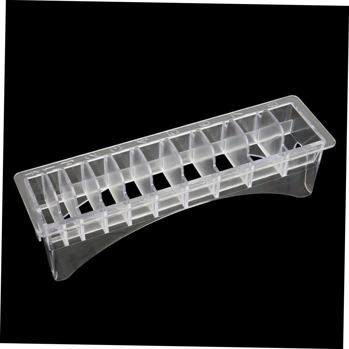 Outanaya 2pcs Clear Plastic Clipper Guard Holder with Compartment Design for Barbershop Durable and Practical Guide Comb Storage Box for Hairdressers and Stylists
