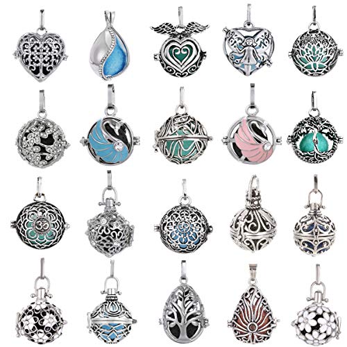 Mixed Pearl Cage Locket Pendants Set, Essential Oil Diffuser DIY Necklace Bracelet Jewelry Making Craft, Bulk Beads Aromatherapy Diffuser Charms Gifts for Women Girls - Image 3