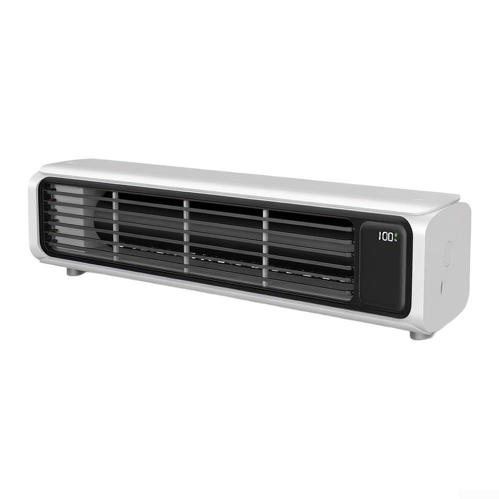 Ventilatore a torre portatile a 100 marce, silenzioso, per ventola di raffreddamento personale, ricaricabile tramite USB, montaggio a parete, da pavimento, piccolo spazio, bianco