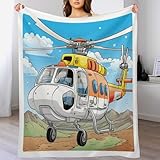 AAPZY Hubschrauber Decke, Flannel Tagesdecke Couchdecke Sesseldecke Wohndecke Vier Jahreszeiten Decke Kuscheldecke Sofadecke Mit Muster, (140×180cm)
