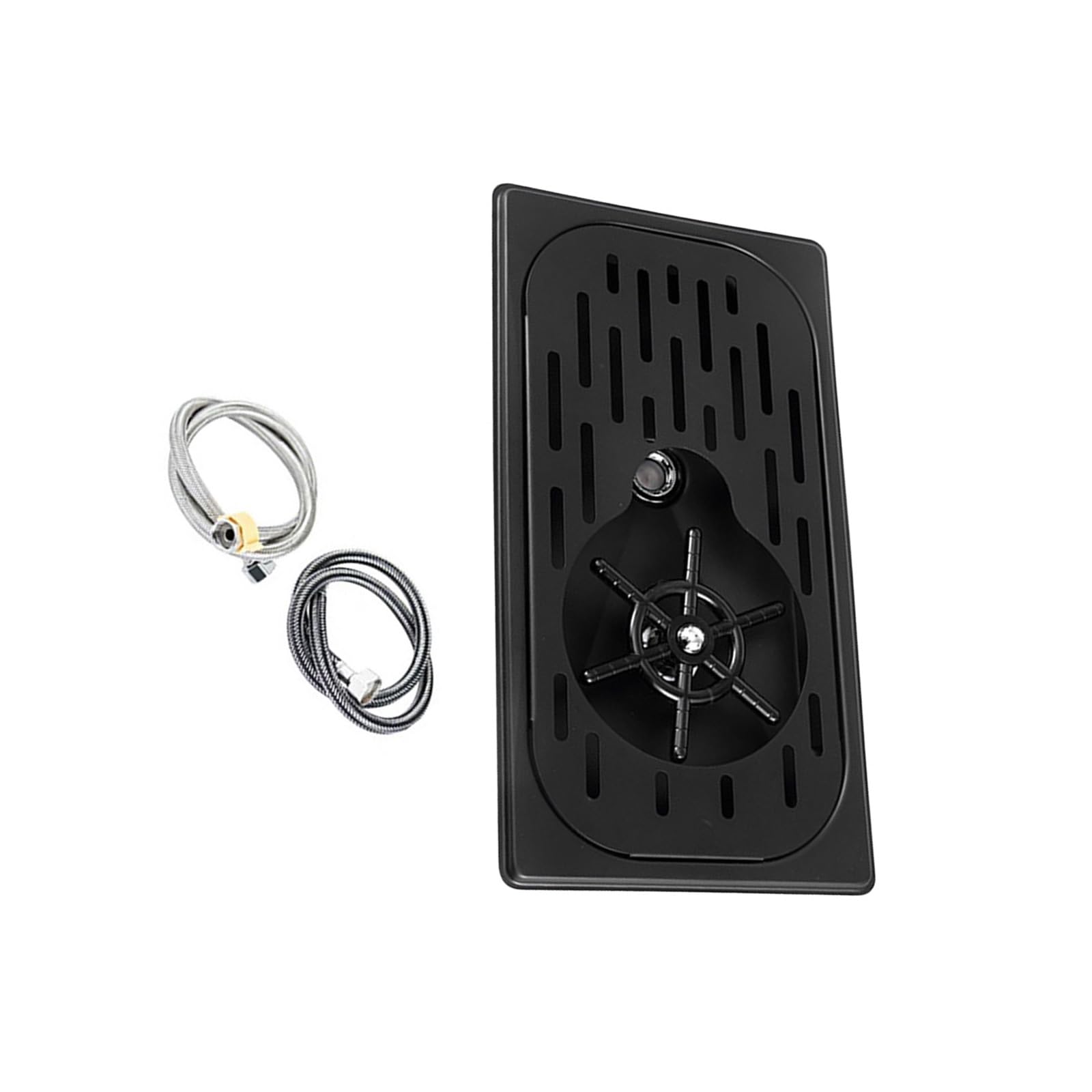 Cup Rinser Drain Tray Stainless Steel Embedded Countertop Insert for Coffee Counter Rinse Station and Sinkside Use Cup Rinser Tray Glass Drip Rinse Station Stainless Steel Drain Insert Coffee Counter