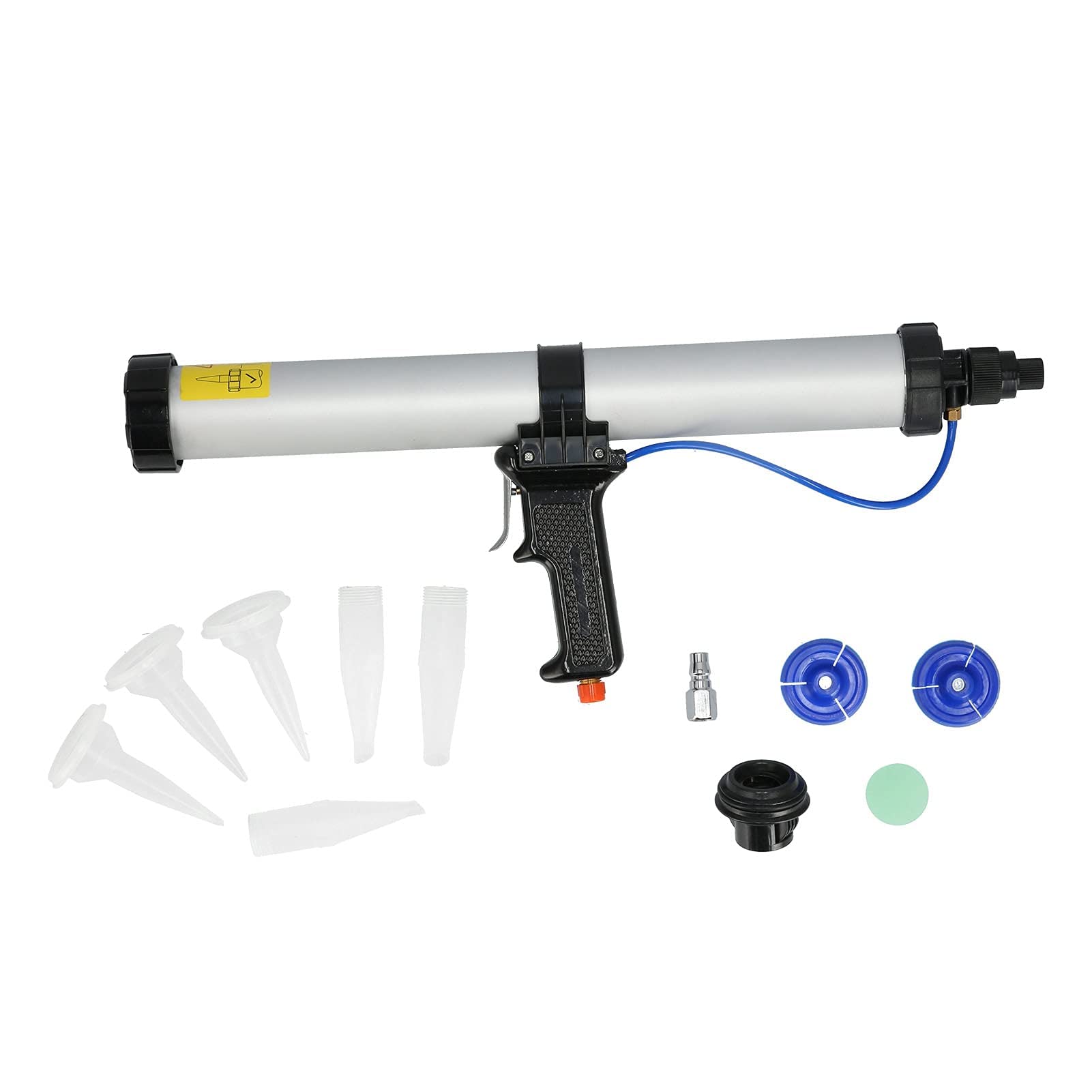 Pistola de Calafateo Neumática, Pistola de Pegamento de Vidrio Neumática de 600 Ml, Pistola de Aire de Sellado de Pegamento de Vidrio de Aleación de Aluminio para Decoración de