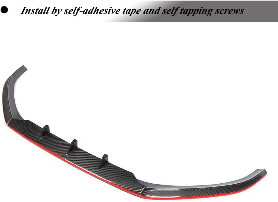 S5 CF Front Lip, fits for Audi A5 Sline S5 2D 4D 2012-2016 Carbon Fiber Front Lower Lip Under Chin Spoiler Splitter Bodykit Protector(Red)