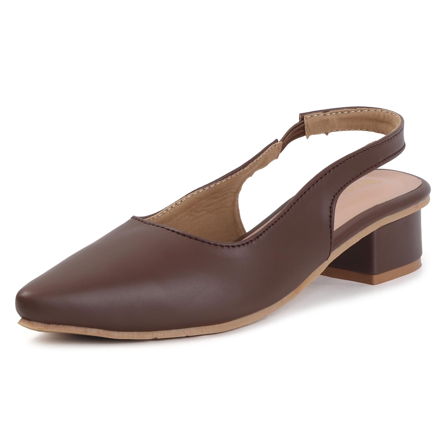 denill Women's Pointed Toe Slingback Block Heels Elegant & Comfortable Office Wear Sandals-picture-25