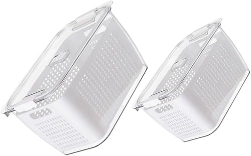 Colador de lavado de arroz crujiente, cesta de lavado de verduras, doble capa, cuenco de lavado de verduras, bandeja de lavado de verduras, colador