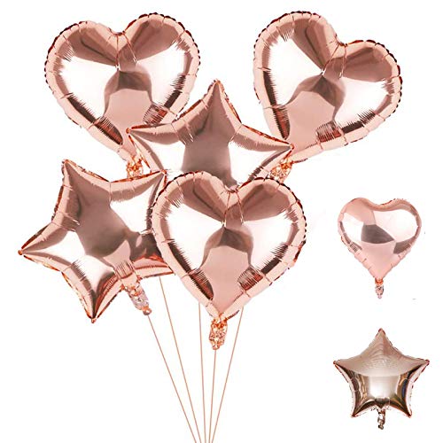30 Pièces Ballon Coeur en or Rose, Ballons en Forme de Coeur, Ballon en Aluminium Coeur, Convient pour Les Anniversaires, Les Mariages, Les Baby Showers, Les Cérémonies de Remise des Diplômes, Etc Cover