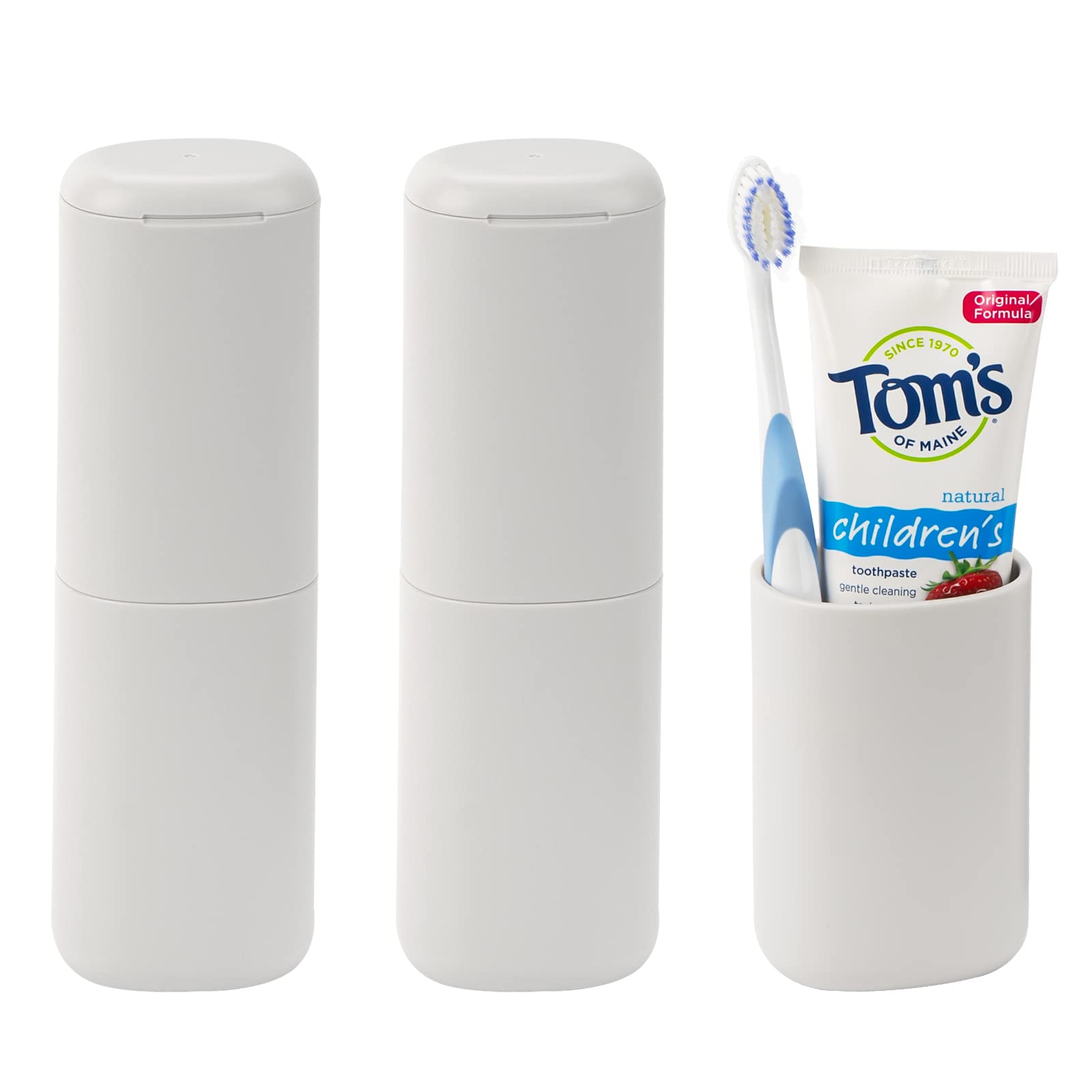 Linkidea 2 Pack Travel Toothbrush Toothpaste Storage Case, Portable Gargle Toothbrush Containers