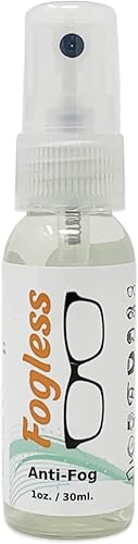 FOGLESS Spray de limpieza de lentes antiniebla, seguro para lentes antirreflectantes y de luz azul, lentes antiempañamiento, gafas de sol, espejos,