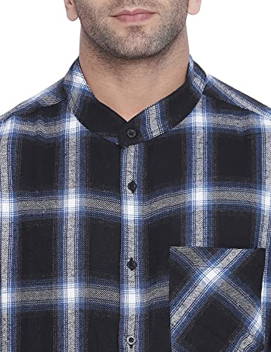 Image of oxolloxo Slassic Black Brush Check Men Shirt