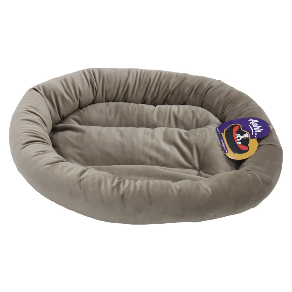 NutraPet Aahh… Velvety L46 X w42 X h42 Microplush 6 Taupe, Pet Bed, Dog Bed, Cat Bed (Warm, Soft and Cozy)