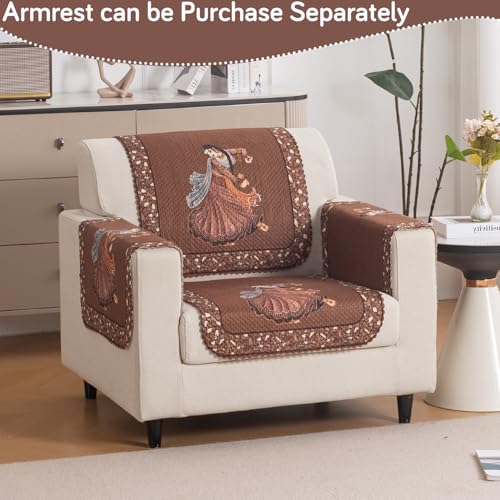 Image of HOKIPO HeavenHue Sofa Cover 1 Seater for Seat & Back, Nritya Echo