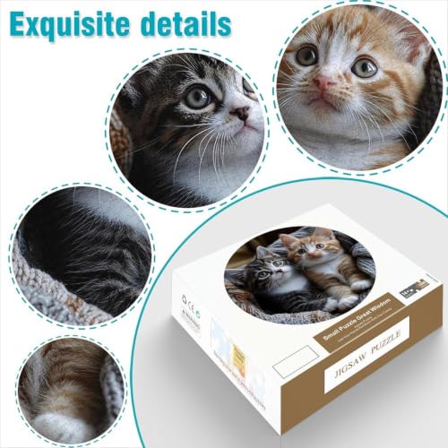 Puzzle de 1000 piezas de alta dificultad con diseño redondo de gatos 6