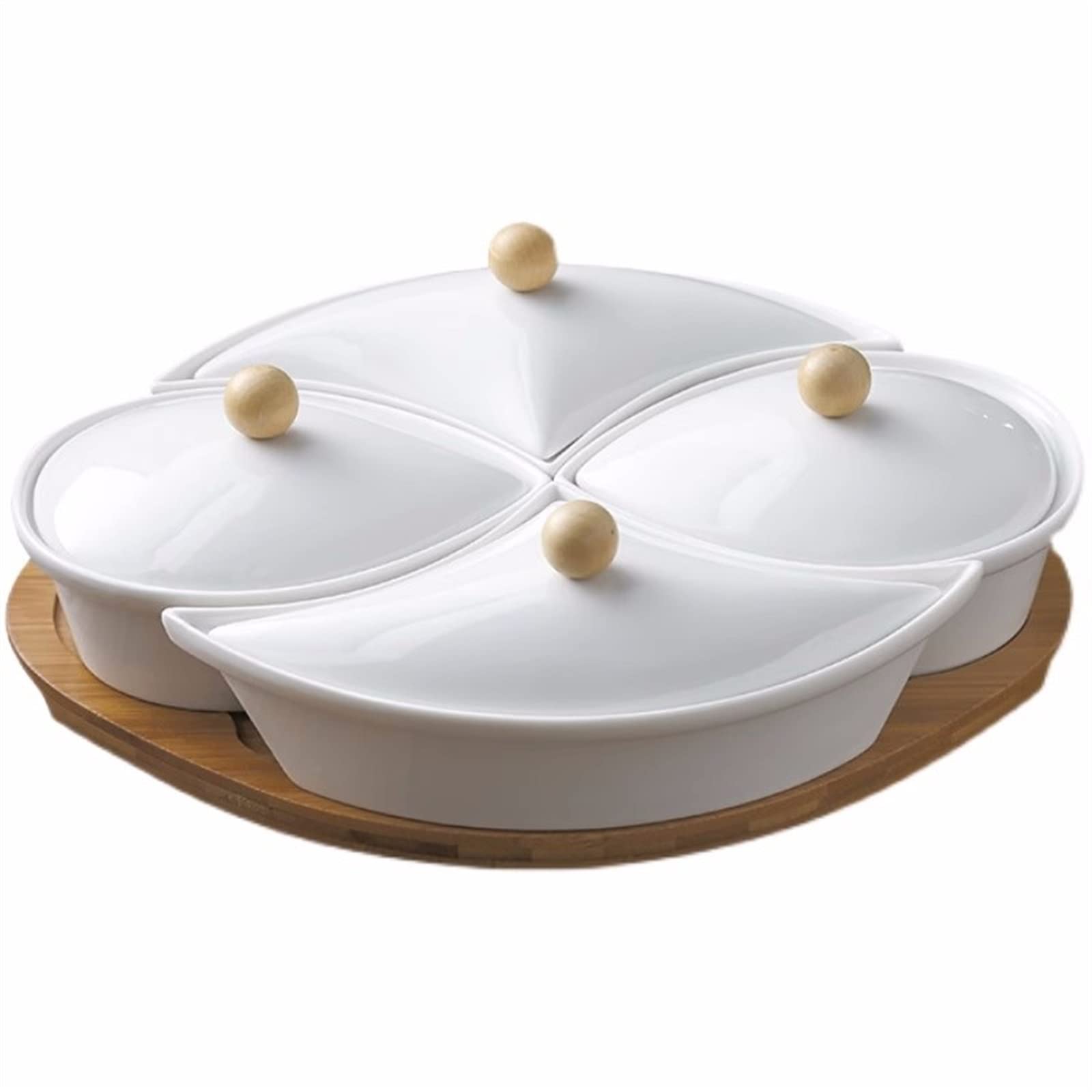 Ciotoline da Snack Piatto di frutta diviso in ceramica Piatto combinato di frutta secca Vassoio e piatti da portata, Ciotole da portata divise for feste, Piatti da portata rimovibili for patatine e sa