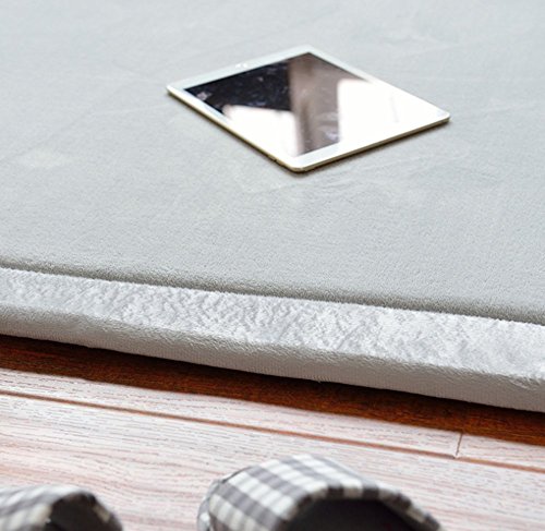 LEHOUR Verdikt koraal fluwelen tapijt voor kinderen, kruipdeken, zachte tatami tapijten voor kinderen, antislip vergroten, speelmat (grijs, 200 x 200 cm) - Afbeelding 6