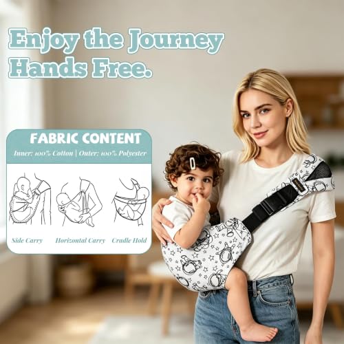 Baby Sling Carrier for Toddlers, Adjustable One-Shoulder Baby Carrier, Lightweight Breathable Baby Sling for Travel, Walking & Daily Use, Ergonomic Baby Holder,Hip Healthy Baby Sling Carrier - Image 4