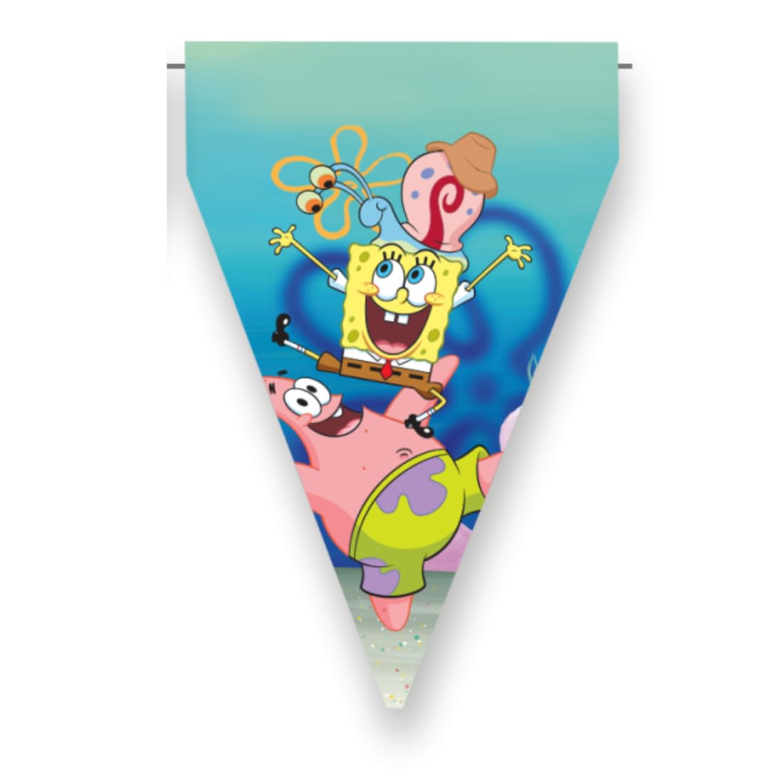 BeenSmile, SPONGEBOB FLAG, Children's Birthday Decoration, Party, Celebration and Anniversary Items, 1 Piece, 3 M