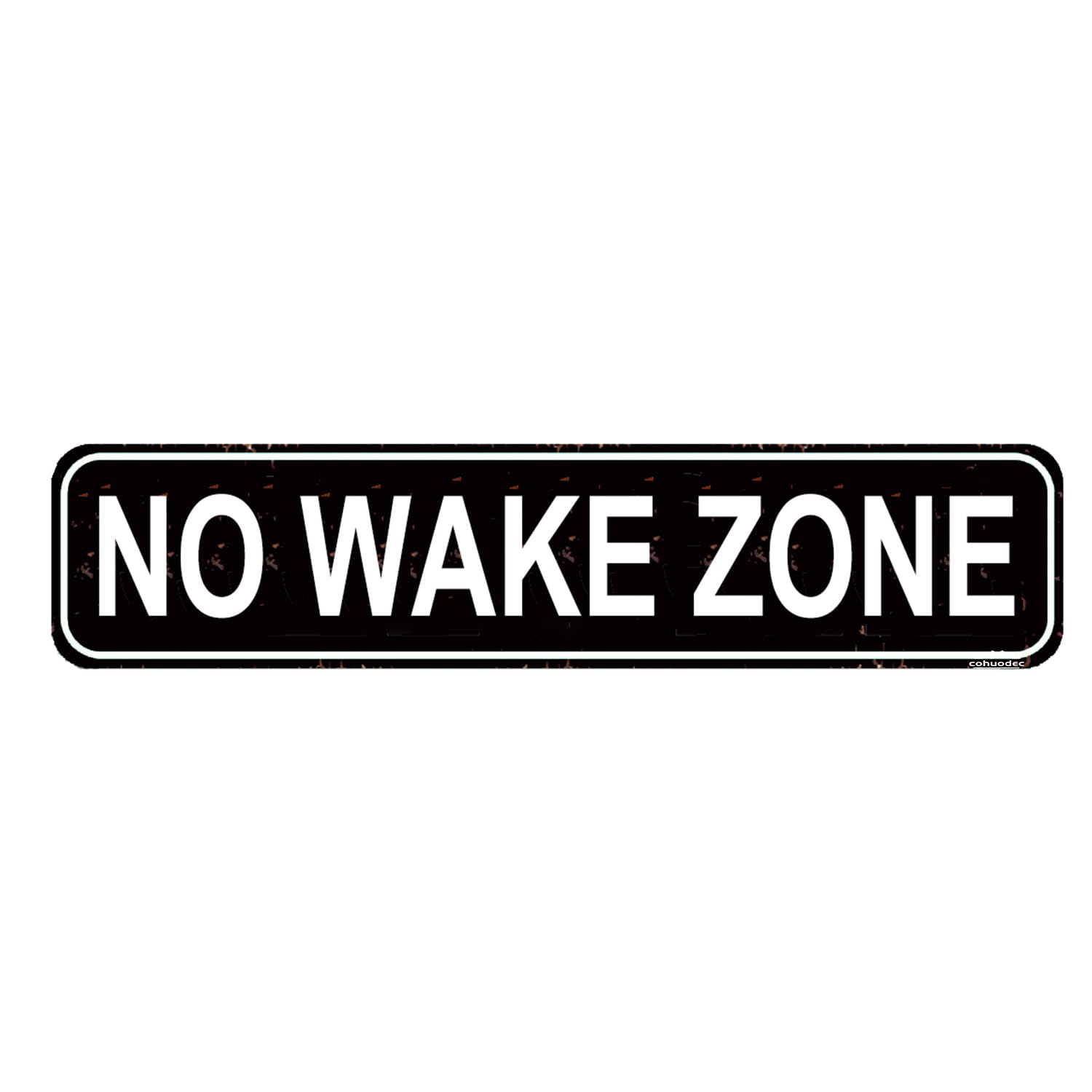No Wake Zone Sign - Lake House Decor 4x16 Inch,Nautical Cottage Wall Art,Metal Tin Sign for Bedroom/Man Cave/Beach House,Rustic Cabin Signs,Outdoor Waterfront Docking Warning Plaque