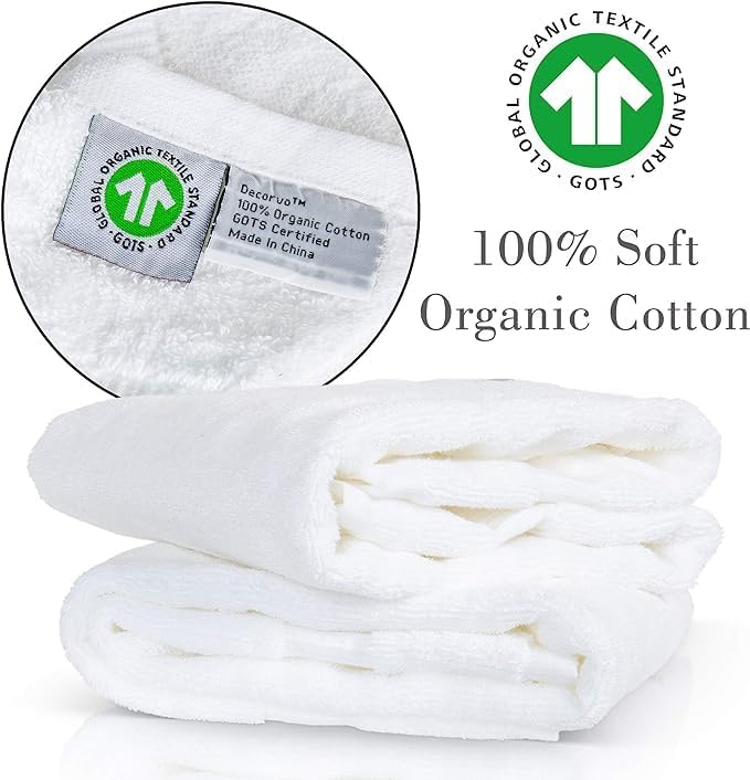 White Monogrammed Hand Towels for Bathroom - Luxury Hotel Quality Personalized Initial Embroidered Towel for Powder Room, Spa - GOTS Organic Certified - Pack of 2 Gold, Letter M - Image 2