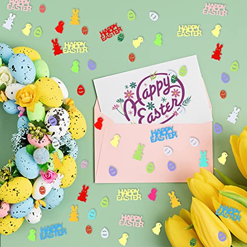 Image of FOIMAS 1800pcs Easter Confetti,Egg Bunny Chick Table Confettis Glitter Foil Scatter for Easter Card Table Party Decoration