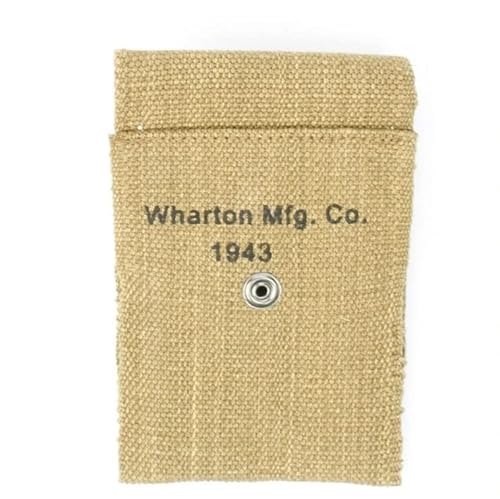 Ww2 Us M1911A1 .45 Pistal Double Magazine Ammo Belt Carry Pouch Marked Wharton Mfg. Co. 1943 Khaki Canvas Ammo Pouch #TOP3