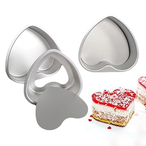 Astra Shop 3 Pack Nonstick Mini Heart Shape Pie Pans With Removable Bottom 4-Inch Tarts,Tartlets,Cupcakes,Pies,Cheesecakes,Bread,Jelly,Pudding Mold #TOP24