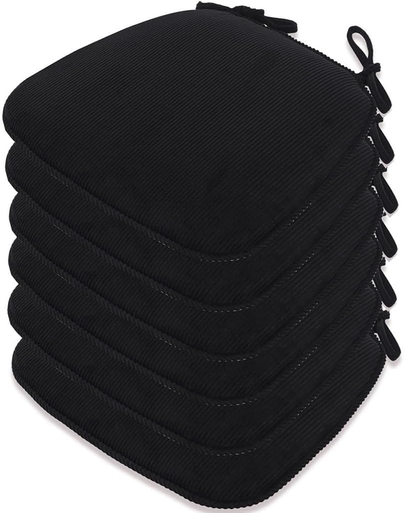 Sitzkissen Halbrund Waschbares Stuhlkissen mit Bindeband 43x41x35cmcm Rutschfestes Sitzpolster für Gartenstuhl, Esszimmerstuhl oder Bürostuhl (Color : #8, Size : 6PCS 43x41x35cm)