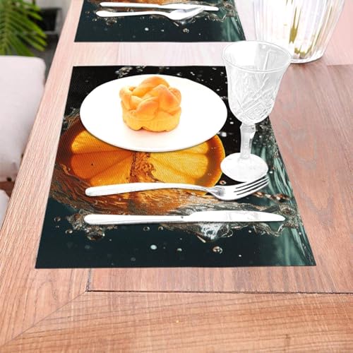 Set de table en PVC lot de 6 pièces imprimé orange dimensions 45,7 x 30,5 cm - 4