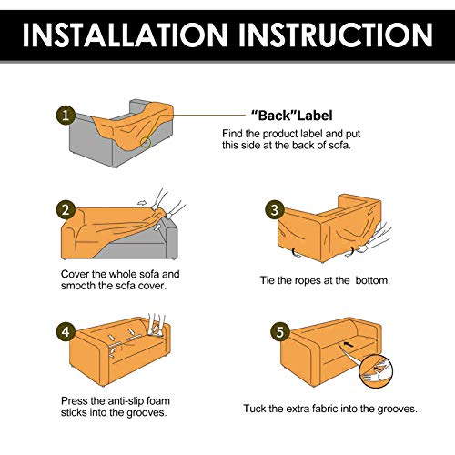 Joydream 2Pcs Sectional Couch Covers, Printed L-Shaped Sofa Covers, Stretch Couch Slipcovers For Sectional Sofa, Sofa Slipcovers With 2 Pillowcases (Pattern Zx, Medium + Medium) #TOP6