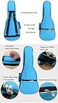 HOT SEAL Waterproof Durable Colorful Ukulele Case Bag with Storage (23/24in, Black)