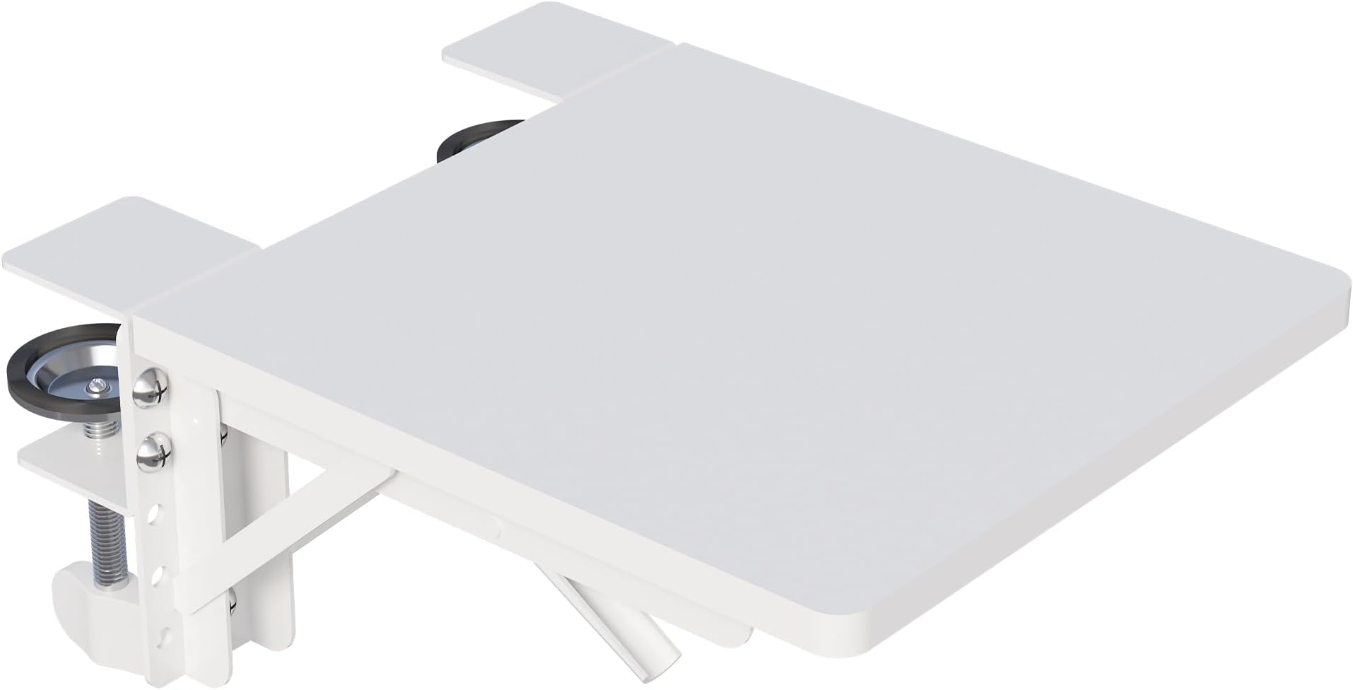 BONTEC Ergonomic Desk Extender Tray, 9.5"x9.1" Table Mount Arm Wrist Rest Shelf, 90° Foldable Elbow Support, Clamp on Computer Arm Rest for Desk, Office & Home Use, Durable & Easy to Install