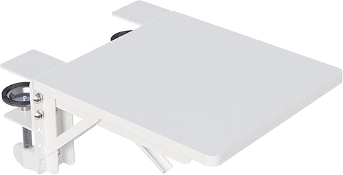 Miniatura 1 de BONTEC Bandeja extensora ergonómica de escritorio, color blanco, estante de reposamuñecas de brazo de montaje en mesa de 9.5 x 9.1 pulgadas, soporte
