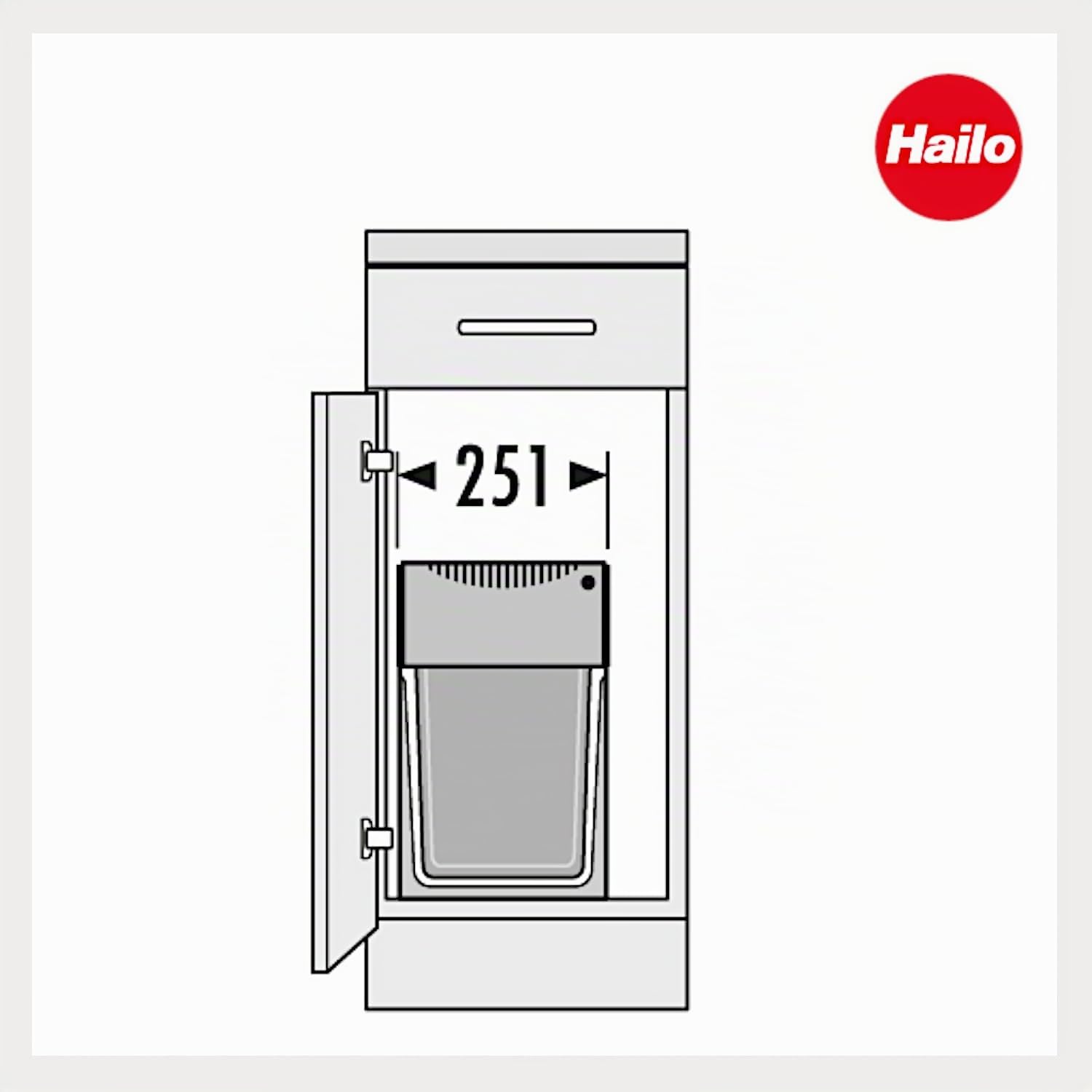 Hailo Abfallsammler TA Swing 3666104 | Einbau-Mülleimer 2x15L | Tandem Mülltrennsystem für Küchenunterschrank inkl. 50 Mülleimer-Müllbeutel