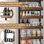 8 Tier Over The Door Pantry Organizer, 2 IN 1 Wall Mount or Hanging Spice Rack Seasoning Shelves with Adjustable Basket, Back of Door Organizer and Storage for Kitchen Cabinet and Room Closet - Image 5