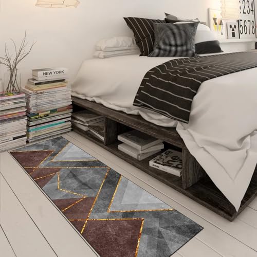 Alfombra antideslizante para pasillo 70x180 cm lavable color marrón 3