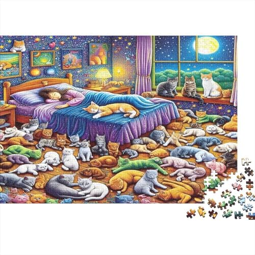 Imagen de Puzzle de 1000 Piezas para Adultos Papel Fabricado con Material Reciclado habitación con Juguetes y niña durmiendo Rompecabezas Actividad Familiar desarrolla Paciencia y concentración 52x38cm