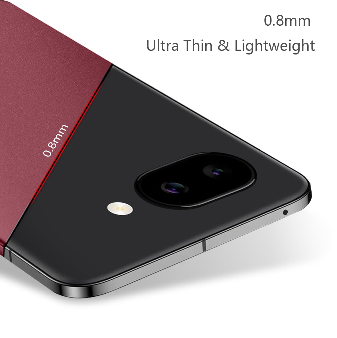 Bastmei Google Pixel 10a 5G Case, Ultralekki, antypoślizgowy, odporny na zarysowania, ochraniacz na aparat, matowy twardy PC pokrowiec do Google Pixel 10a (czerwone wino)