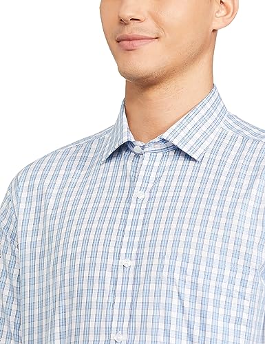 Image of Park Avenue Men's Pure Cotton Checks Pattern Slim Fit Semi Cutaway Collar Full Sleeve Formal Shirt