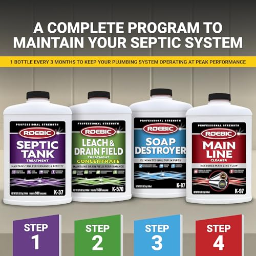 Roebic K-87-SD, Grease And Paper Digester: Exclusive Bacteria Eliminates Buildup in Septic Tank Pipes - 32 Fl Oz (Pack of 1)