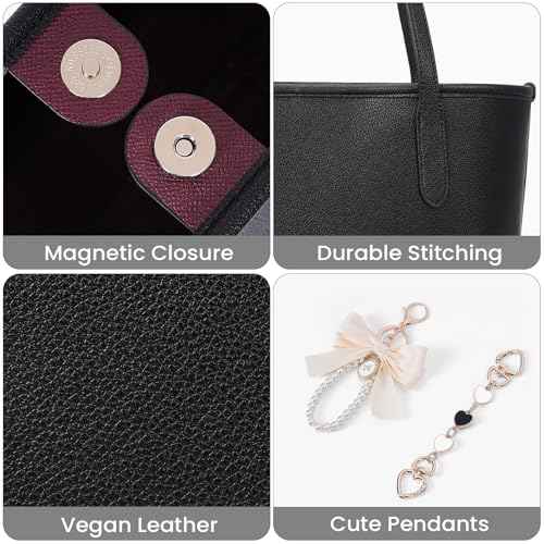 Bolso Tote Pequeño para Mujer de Cuero Vegano miniatura 5